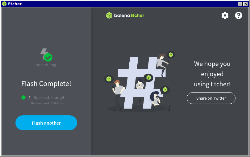 Etcher confirmation dialog